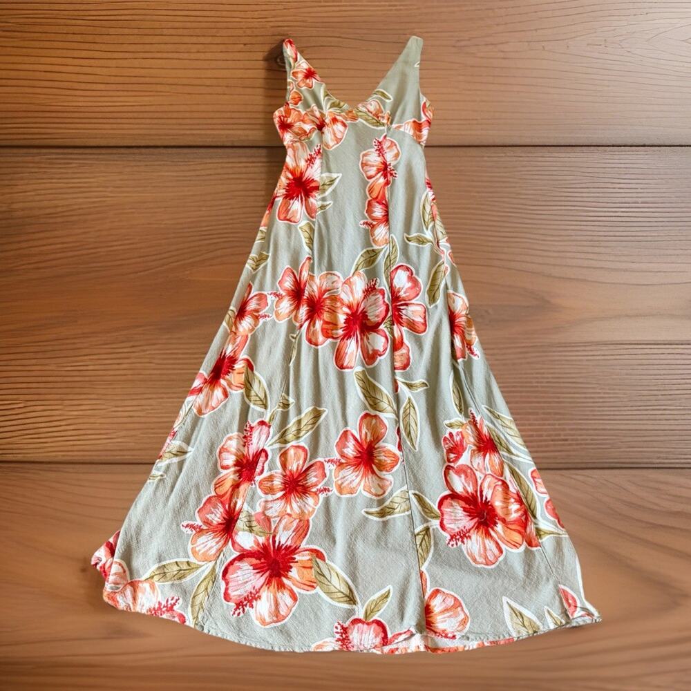 Paper Heart Australia Tropical Hibiscus Maxi Dress Sz XS Boho Beach Cottagecore